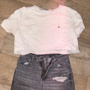 SET- Crop and grey jeans